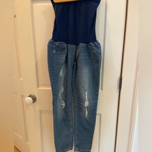 YMI Maternity Blue Distressed Skinny Jeans